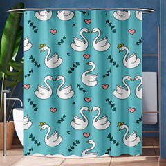 Elegant Swan Pattern Design Shower Curtain 60  X 72  (medium)  by pakminggu