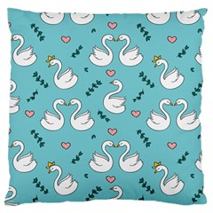 Elegant Swan Pattern Design Standard Premium Plush Fleece Cushion Case (two Sides) by pakminggu