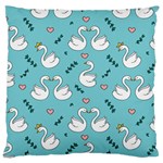 Elegant Swan Pattern Design Standard Premium Plush Fleece Cushion Case (Two Sides) Front