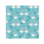 Elegant Swan Pattern Design Square Satin Scarf (30  x 30 ) Front