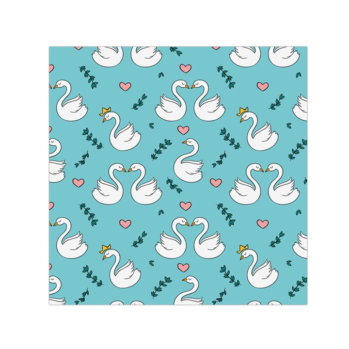 Elegant Swan Pattern Design Square Satin Scarf (30  x 30 )