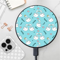 Elegant Swan Pattern Design Wireless Fast Charger(black) by pakminggu