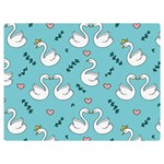 Elegant Swan Pattern Design Two Sides Premium Plush Fleece Blanket (Extra Small) 40 x30  Blanket Front