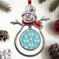 Elegant Swan Pattern Design Metal Snowman Ornament by pakminggu