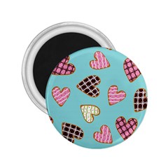 Seamless Pattern With Heart Shaped Cookies With Sugar Icing 2 25  Magnets by pakminggu