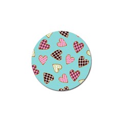 Seamless Pattern With Heart Shaped Cookies With Sugar Icing Golf Ball Marker by pakminggu