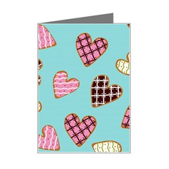 Seamless Pattern With Heart Shaped Cookies With Sugar Icing Mini Greeting Card by pakminggu