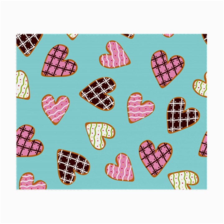 Seamless Pattern With Heart Shaped Cookies With Sugar Icing Small Glasses Cloth