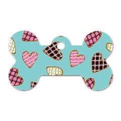 Seamless Pattern With Heart Shaped Cookies With Sugar Icing Dog Tag Bone (one Side) by pakminggu