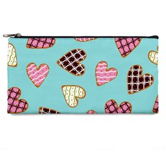 Seamless Pattern With Heart Shaped Cookies With Sugar Icing Pencil Case by pakminggu