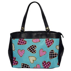 Seamless Pattern With Heart Shaped Cookies With Sugar Icing Oversize Office Handbag by pakminggu