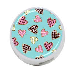 Seamless Pattern With Heart Shaped Cookies With Sugar Icing 4-port Usb Hub (one Side) by pakminggu