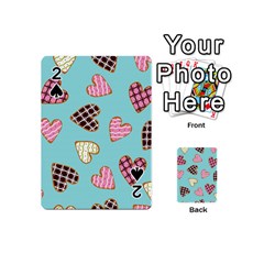 Seamless Pattern With Heart Shaped Cookies With Sugar Icing Playing Cards 54 Designs (mini) by pakminggu