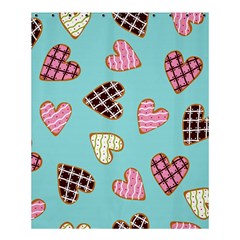 Seamless Pattern With Heart Shaped Cookies With Sugar Icing Shower Curtain 60  X 72  (medium)  by pakminggu