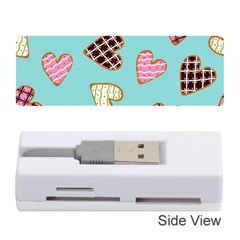 Seamless Pattern With Heart Shaped Cookies With Sugar Icing Memory Card Reader (stick) by pakminggu