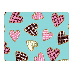 Seamless Pattern With Heart Shaped Cookies With Sugar Icing Two Sides Premium Plush Fleece Blanket (mini) by pakminggu