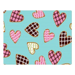 Seamless Pattern With Heart Shaped Cookies With Sugar Icing Two Sides Premium Plush Fleece Blanket (large) by pakminggu