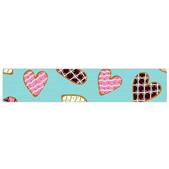 Seamless Pattern With Heart Shaped Cookies With Sugar Icing Small Premium Plush Fleece Scarf by pakminggu