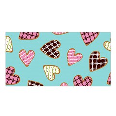 Seamless Pattern With Heart Shaped Cookies With Sugar Icing Satin Shawl 45  X 80  by pakminggu