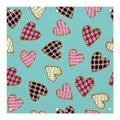 Seamless Pattern With Heart Shaped Cookies With Sugar Icing Banner And Sign 3  X 3  by pakminggu