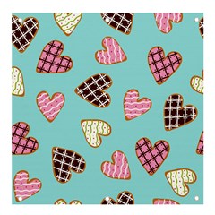 Seamless Pattern With Heart Shaped Cookies With Sugar Icing Banner And Sign 4  X 4  by pakminggu