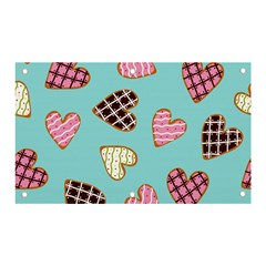 Seamless Pattern With Heart Shaped Cookies With Sugar Icing Banner And Sign 5  X 3  by pakminggu