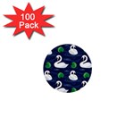 Swan Pattern Elegant Design 1  Mini Buttons (100 pack)  Front