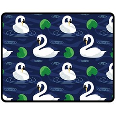 Swan Pattern Elegant Design Fleece Blanket (medium) by pakminggu