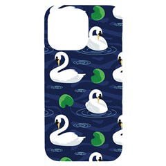 Swan Pattern Elegant Design Iphone 14 Pro Max Black Uv Print Case