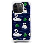 Swan Pattern Elegant Design iPhone 14 Pro TPU UV Print Case Front