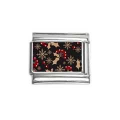 Christmas Pattern With Snowflakes Berries Italian Charm (9mm) by pakminggu