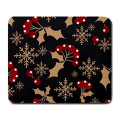 Christmas Pattern With Snowflakes Berries Large Mousepad