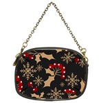 Christmas Pattern With Snowflakes Berries Chain Purse (Two Sides) Front