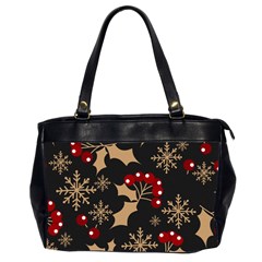 Christmas Pattern With Snowflakes Berries Oversize Office Handbag (2 Sides) by pakminggu