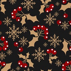 Christmas Pattern With Snowflakes Berries Play Mat (rectangle) by pakminggu