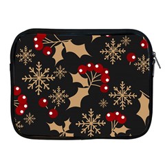 Christmas Pattern With Snowflakes Berries Apple Ipad 2/3/4 Zipper Cases by pakminggu