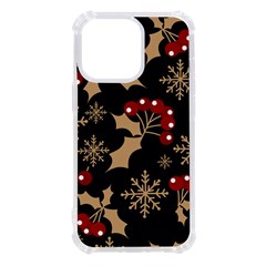 Christmas Pattern With Snowflakes Berries Iphone 13 Pro Tpu Uv Print Case by pakminggu