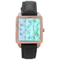 Background Marble Set Rose Gold Leather Watch  by pakminggu