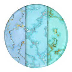 Background Marble Set Round Glass Fridge Magnet (4 Pack)