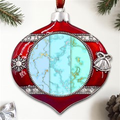 Background Marble Set Metal Snowflake And Bell Red Ornament