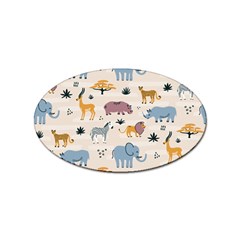 Wild Animals Seamless Pattern Sticker (oval) by pakminggu