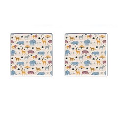 Wild Animals Seamless Pattern Cufflinks (square)