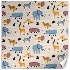 Wild Animals Seamless Pattern Canvas 16  X 16  by pakminggu