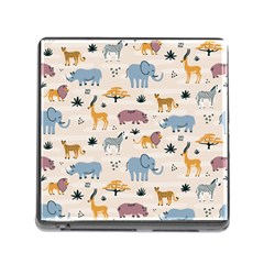 Wild Animals Seamless Pattern Memory Card Reader (square 5 Slot) by pakminggu