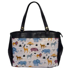 Wild Animals Seamless Pattern Oversize Office Handbag