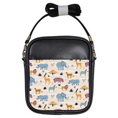 Wild Animals Seamless Pattern Girls Sling Bag by pakminggu