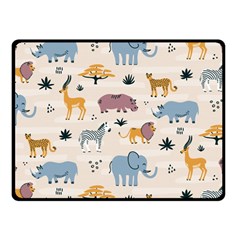 Wild Animals Seamless Pattern Fleece Blanket (small) by pakminggu