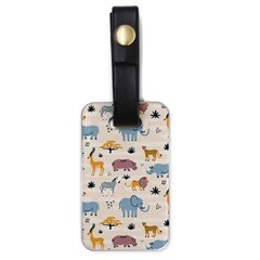 Wild Animals Seamless Pattern Luggage Tag (one Side) by pakminggu