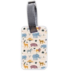 Wild Animals Seamless Pattern Luggage Tag (two Sides) by pakminggu