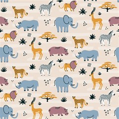 Wild Animals Seamless Pattern Play Mat (rectangle) by pakminggu